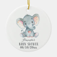 El elefante lindo Baby Shower Gray