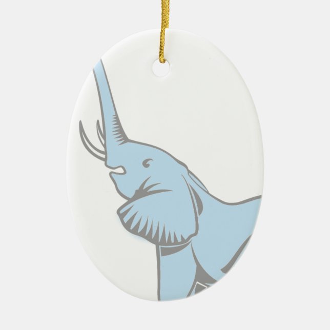 Adorno De Cerámica El elefante soña el colgante (Frente)