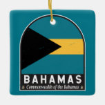 Adorno De Cerámica El emblema de la bandera de las Bahamas es un mal<br><div class="desc">El emblema de las Bahamas es un hervidero con bandera y escudo de armas.</div>