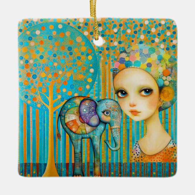 Adorno De Cerámica El encanto del elefante (Anverso)