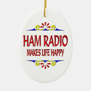 Adorno De Cerámica El equipo de radio-aficionado hace vida feliz