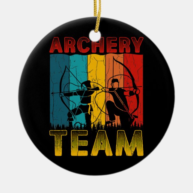 Adorno De Cerámica El equipo de tiro con arco Funny Archer Arrow Bow  (Frente)