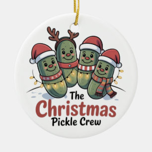 Adorno De Cerámica El Equipo del Pepino de Navidad Amantes de Pepinos