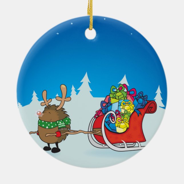 Adorno De Cerámica el erizo de nariz roja (Atrás)