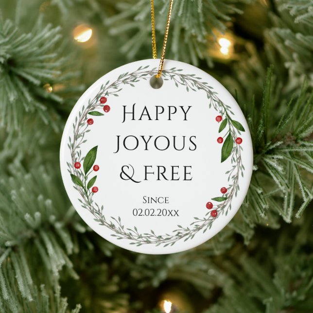 Adorno De Cerámica El eslogan de la sobriedad Personalizado la fecha, (Árbol)