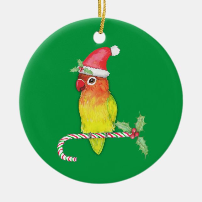 Adorno De Cerámica El estilo de los Navidades de pájaros amarillos (Frente)