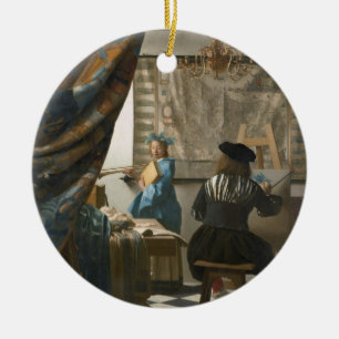 Adorno De Cerámica El estudio del artista, c.1665-66 (aceite en lona)