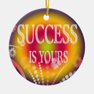 Adorno De Cerámica El éxito es cita de la palabra Yours-3