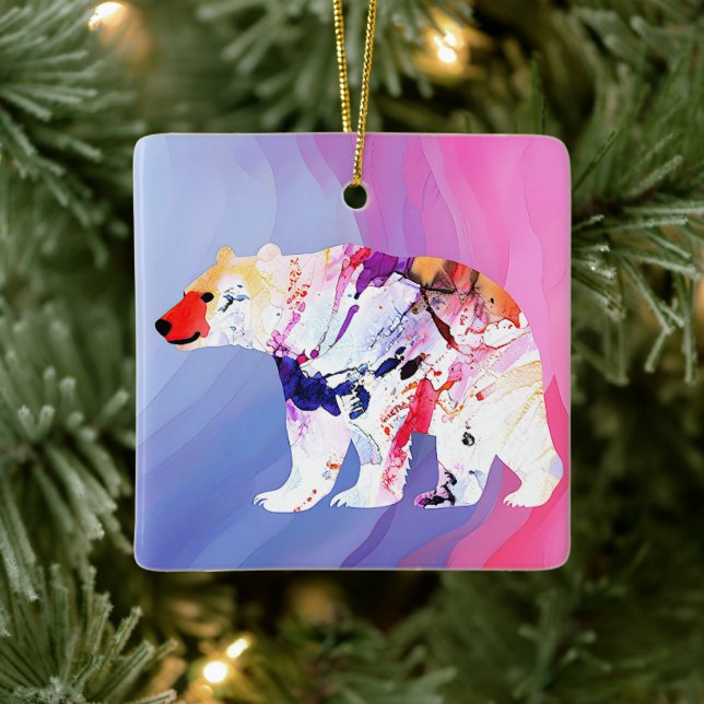 Adorno De Cerámica El Explorador Ártico Pastel en Acuarela (Árbol)