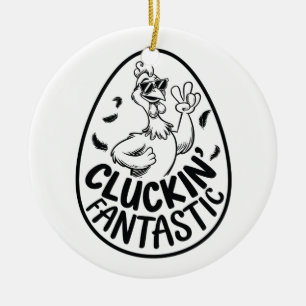 Adorno De Cerámica El fantástico diseño humorístico con tema de pollo