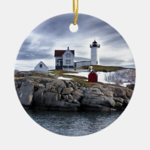 Adorno De Cerámica El faro "Nubble" de Cape Neddick York, Maine