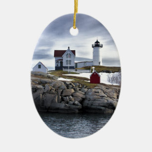 Adorno De Cerámica El faro "Nubble" de Cape Neddick York, Maine