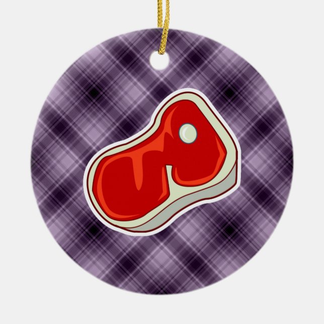 Adorno De Cerámica El filete del carnicero morado (Frente)