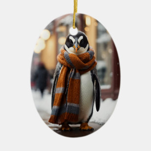 Adorno De Cerámica El frío y caprichoso invierno del Penguin Snowy