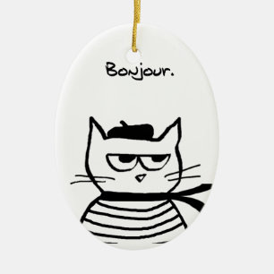 Adorno De Cerámica El gato enojado es tan muy francés