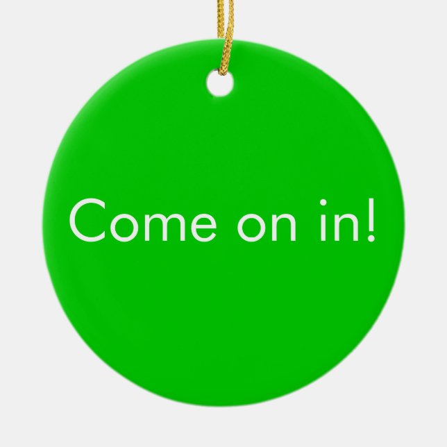 Adorno De Cerámica El genio en el trabajo/viene encendido en Rótulo (Frente)