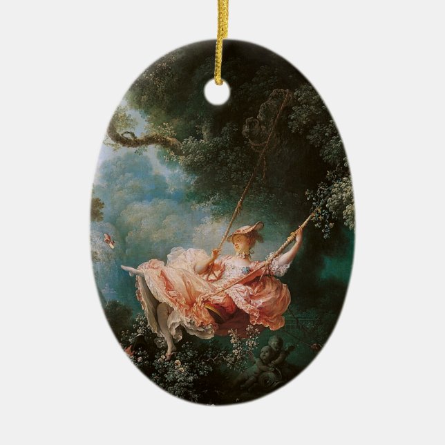Adorno De Cerámica El giro de Jean-Honoré Fragonard (Frente)