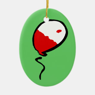 Adorno De Cerámica El Globo Rojo, Añade Una Cuta Diciendo