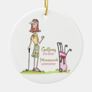 Adorno De Cerámica El Golfing para siempre