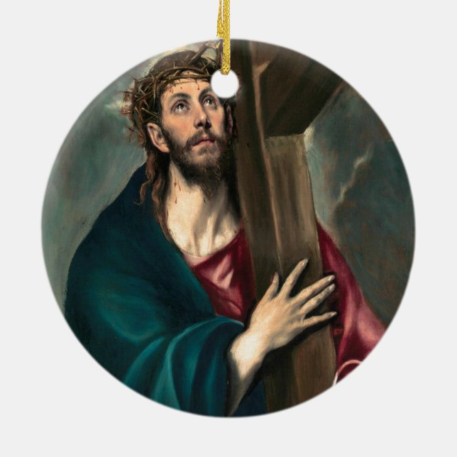 Adorno De Cerámica El greco Cristo llevando la cruz (Atrás)
