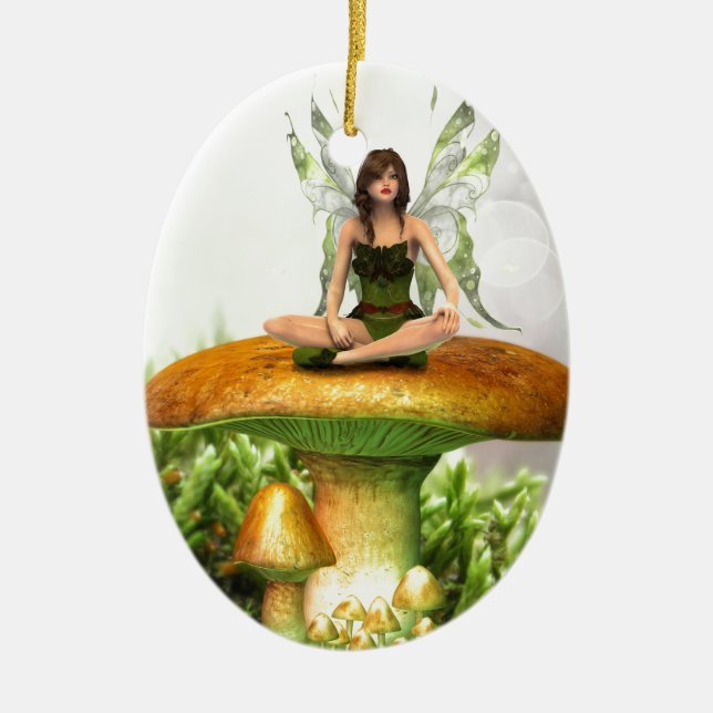 Adorno De Cerámica El hada de toadstool (Frente)