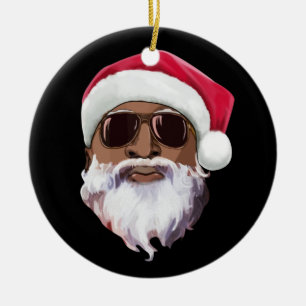 Adorno De Cerámica El hip hop negro Santa Claus novedad afroamericano