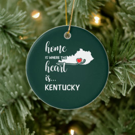 Adorno De Cerámica El Hogar de Kentucky es donde está el corazón