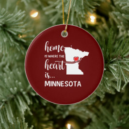 Adorno De Cerámica El hogar de Minnesota es donde está el corazón
