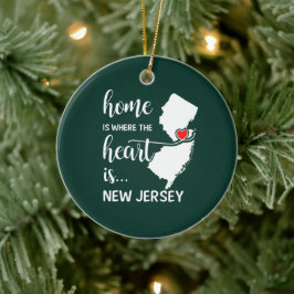 Adorno De Cerámica El hogar de Nueva Jersey es donde está el corazón