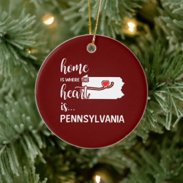 Adorno De Cerámica El hogar de Pennsylvania es donde está el corazón