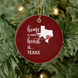 Adorno De Cerámica El hogar de Texas es donde está el corazón