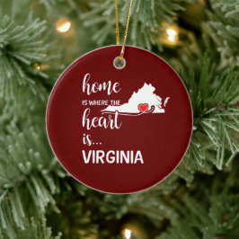 Adorno De Cerámica El hogar de Virginia es donde está el corazón