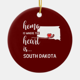 Adorno De Cerámica El hogar en Dakota del Sur es donde está el corazó