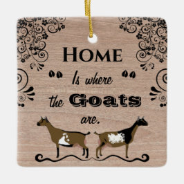 Adorno De Cerámica El hogar es donde están las cabras - Cabra enana n