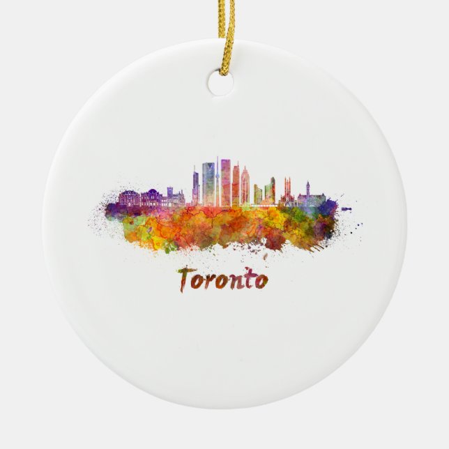 Adorno De Cerámica El horizonte de Toronto V2 en acuarela (Frente)