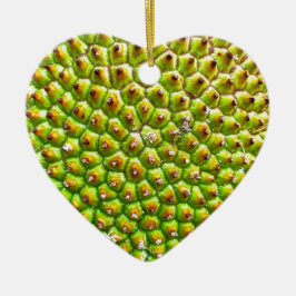 Adorno De Cerámica El Jackfruit Dble-echó a un lado corazón Ornanent