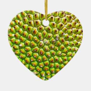 Adorno De Cerámica El Jackfruit Dble-echó a un lado corazón Ornanent