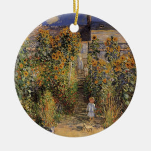 Adorno De Cerámica El jardín del artista en Vetheuil por Claude Monet