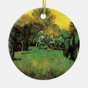 Adorno De Cerámica El jardín del poeta de Vincent van Gogh, paz verde