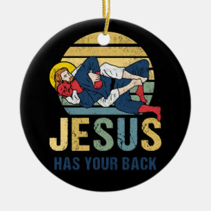 Adorno De Cerámica El Jesús inspirador tiene tu espalda Jiu Jitsu Ret
