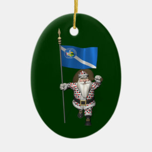 Adorno De Cerámica El jugador Santa Claus Con El Diseño De Las Vegas
