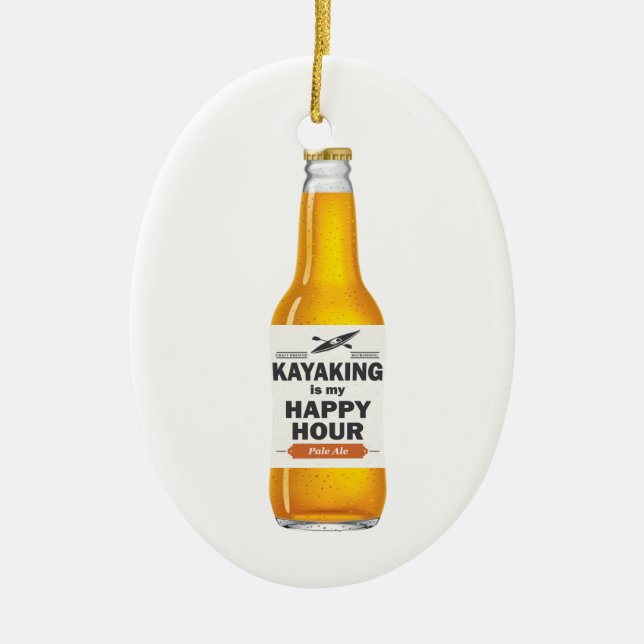 Adorno De Cerámica El Kayaking es mi hora feliz (Frente)