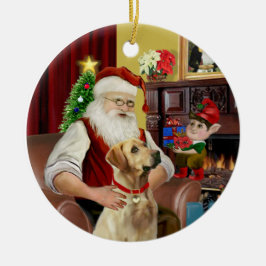 Adorno De Cerámica El Labrador Amarillo de Santa (#8)