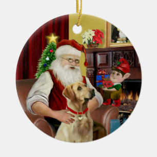 Adorno De Cerámica El Labrador Amarillo de Santa (#8)