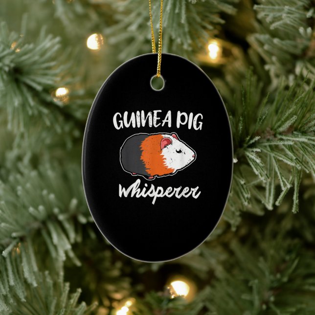 Adorno De Cerámica el lindo mascota dueño de conejillo de Indias rega (Árbol)