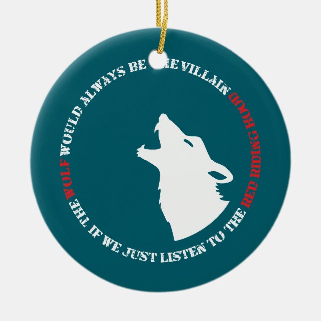 Adorno De Cerámica El lobo siempre sería el villano (Frente)