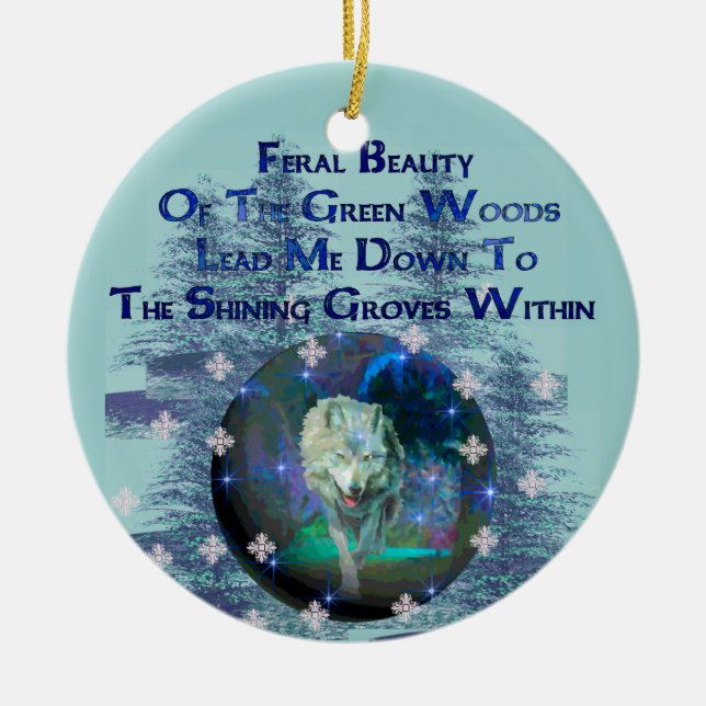 Adorno De Cerámica El lobo soña los regalos (Frente)