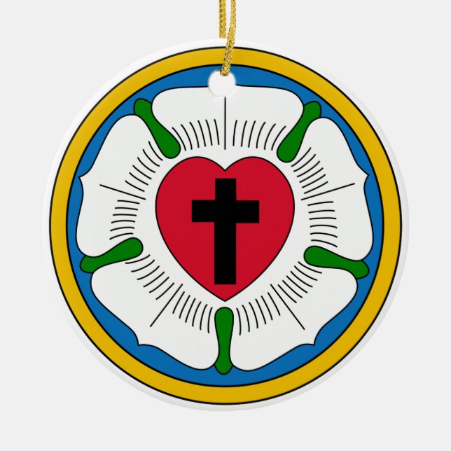 Adorno De Cerámica El Lutheranism Martin Luther del rosa de Luther (Frente)