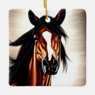 Adorno De Cerámica El Majestuoso Mustang - El Espíritu De Libertad