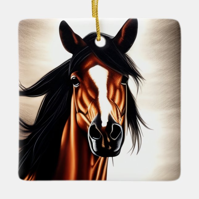 Adorno De Cerámica El Majestuoso Mustang - El Espíritu De Libertad (Anverso)